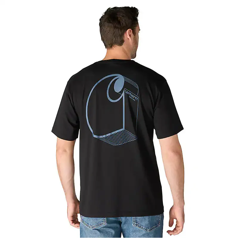 Carhartt Men's Irvine Relaxed 3D Logo T-Shirt Black 107319-N04 - Image 2
