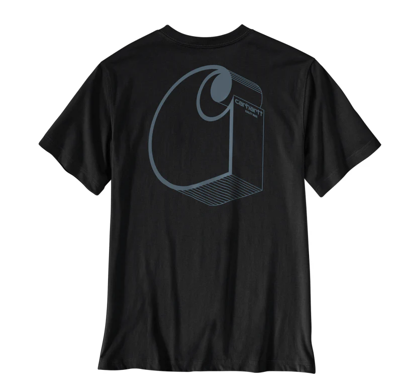Carhartt Men's Irvine Relaxed 3D Logo T-Shirt Black 107319-N04 - Image 6