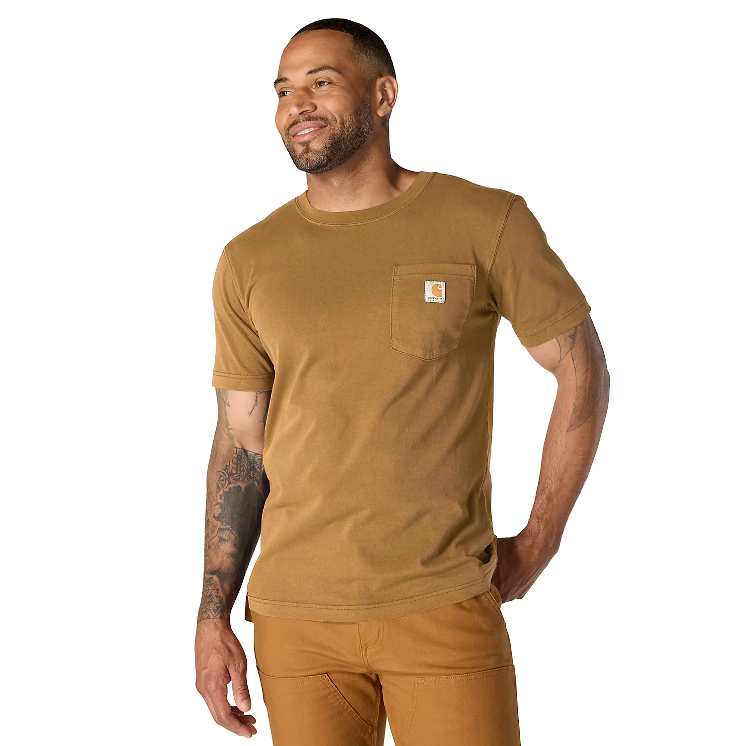Carhartt Men's Irvine Relaxed Garment Dyed T-Shirt Brown 106252-BRN