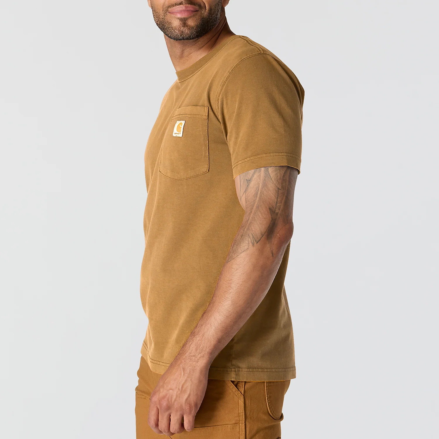 Carhartt Men's Irvine Relaxed Garment Dyed T-Shirt Brown 106252-BRN - Image 3