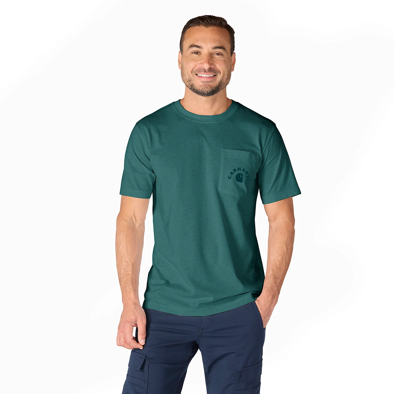 Carhartt Men's Irvine Relaxed Work T-Shirt Transformative Teal 107317-G03