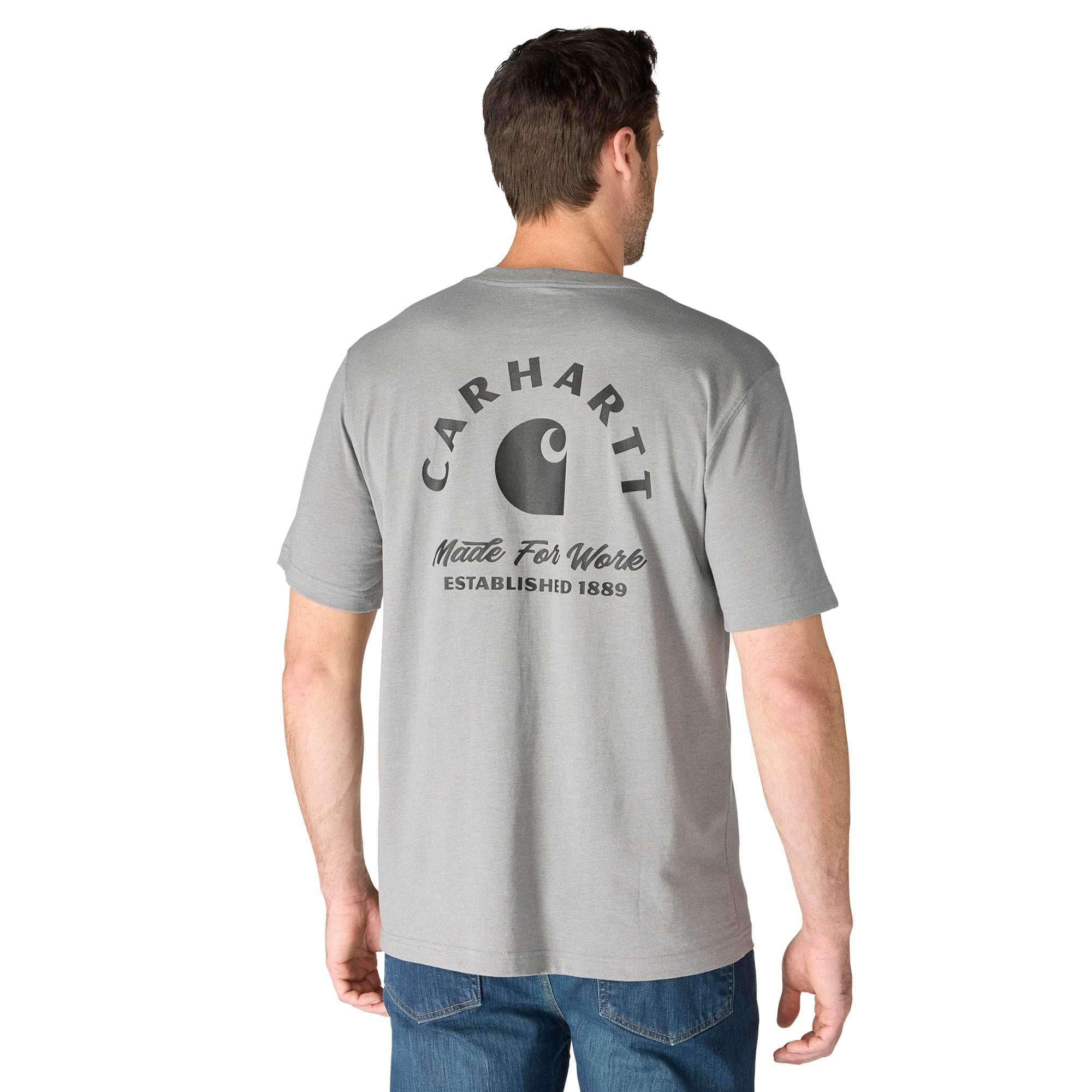 Carhartt Men's Irvine Relaxed Work T-Shirt Weather Ash Heather 107317-E87 - Image 3