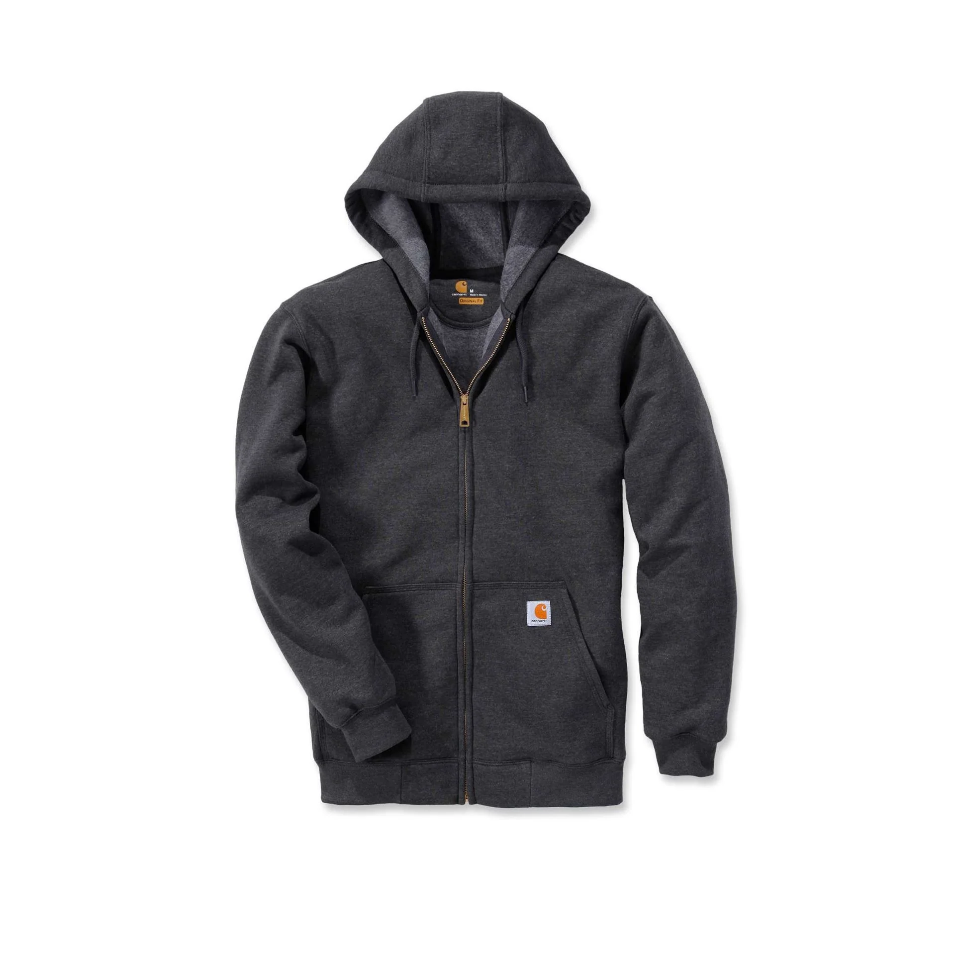 Carhartt Mens' Loose Fit Midweight Full-Zip Sweatshirt Carbon Heather K122-026 - Image 2