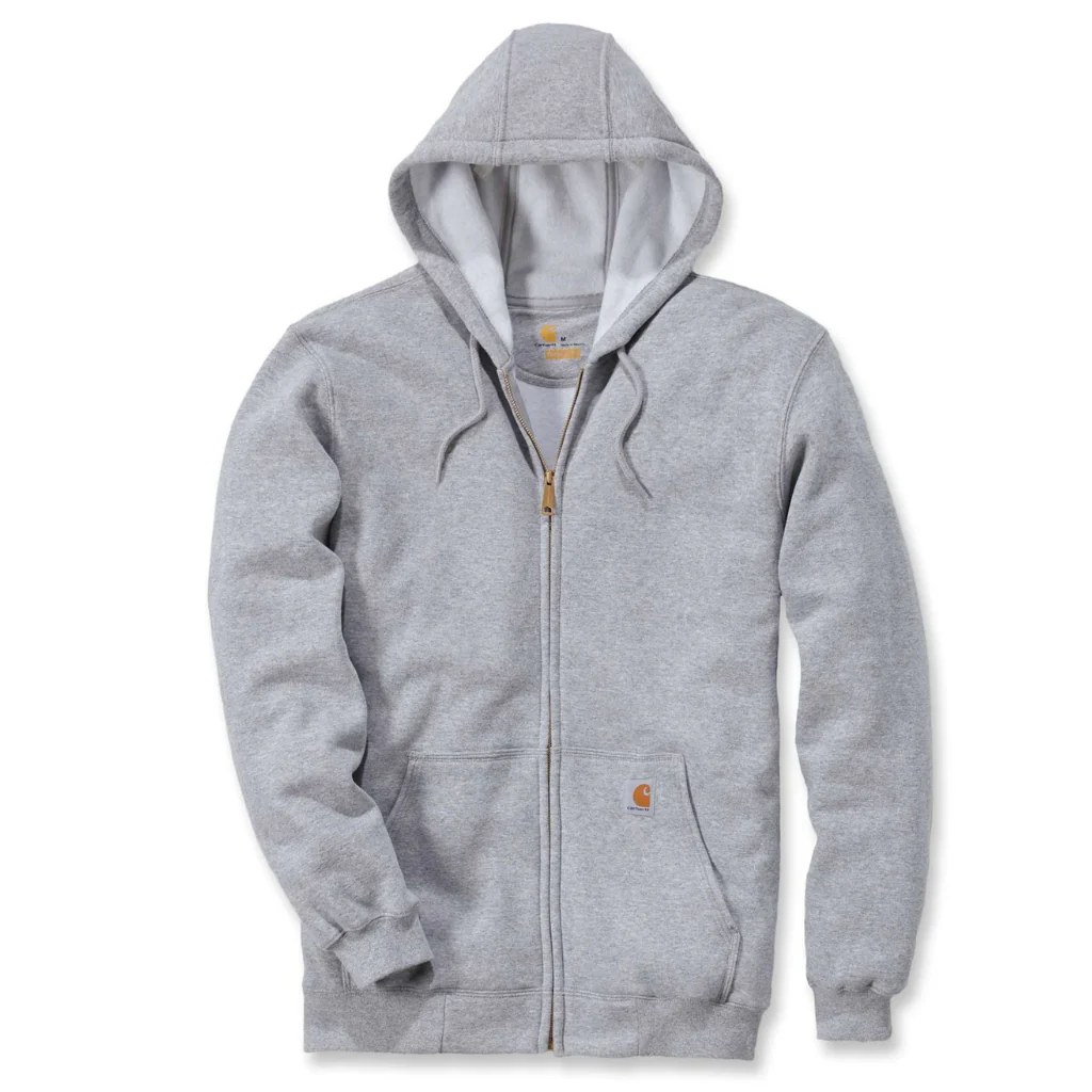 Carhartt Mens' Loose Fit Midweight Full-Zip Sweatshirt Heather Gray K122-HGY - Image 2