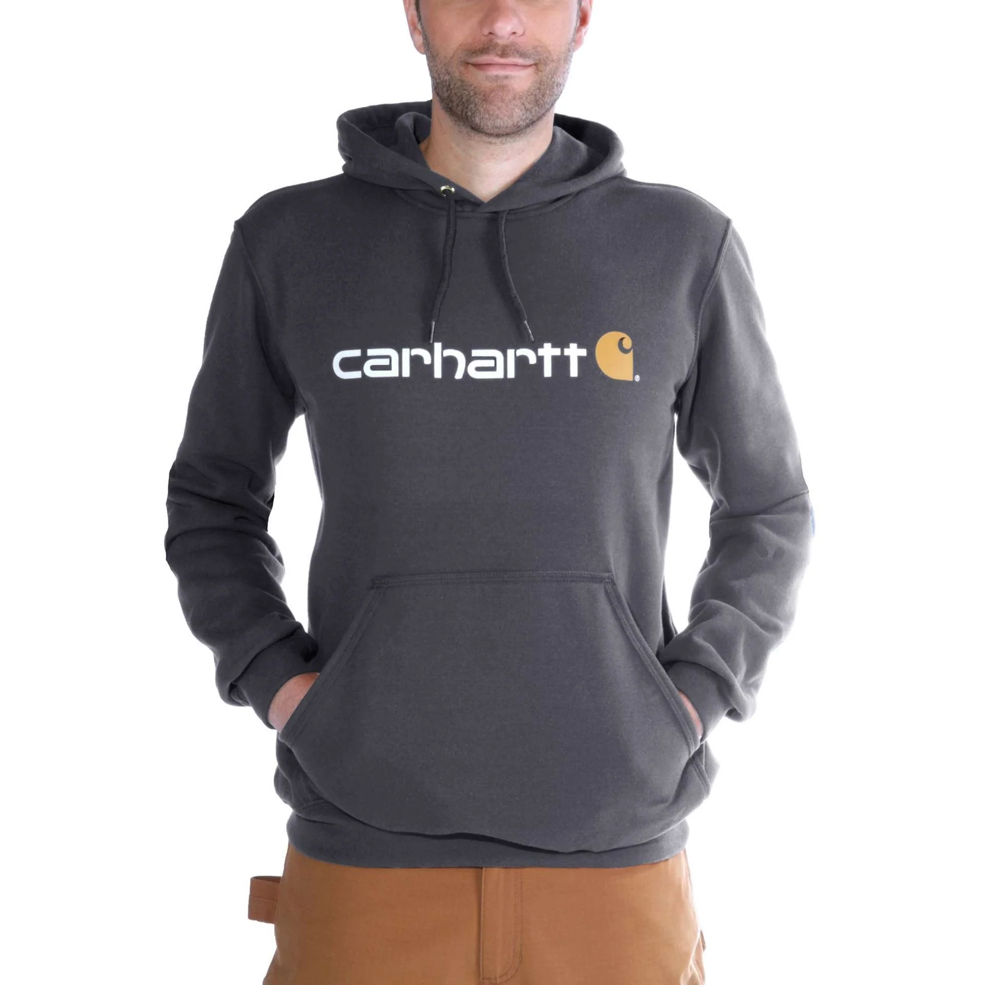 Carhartt Mens' Loose Fit Midweight Logo Graphic Sweatshirt Carbon Heather 100074-026