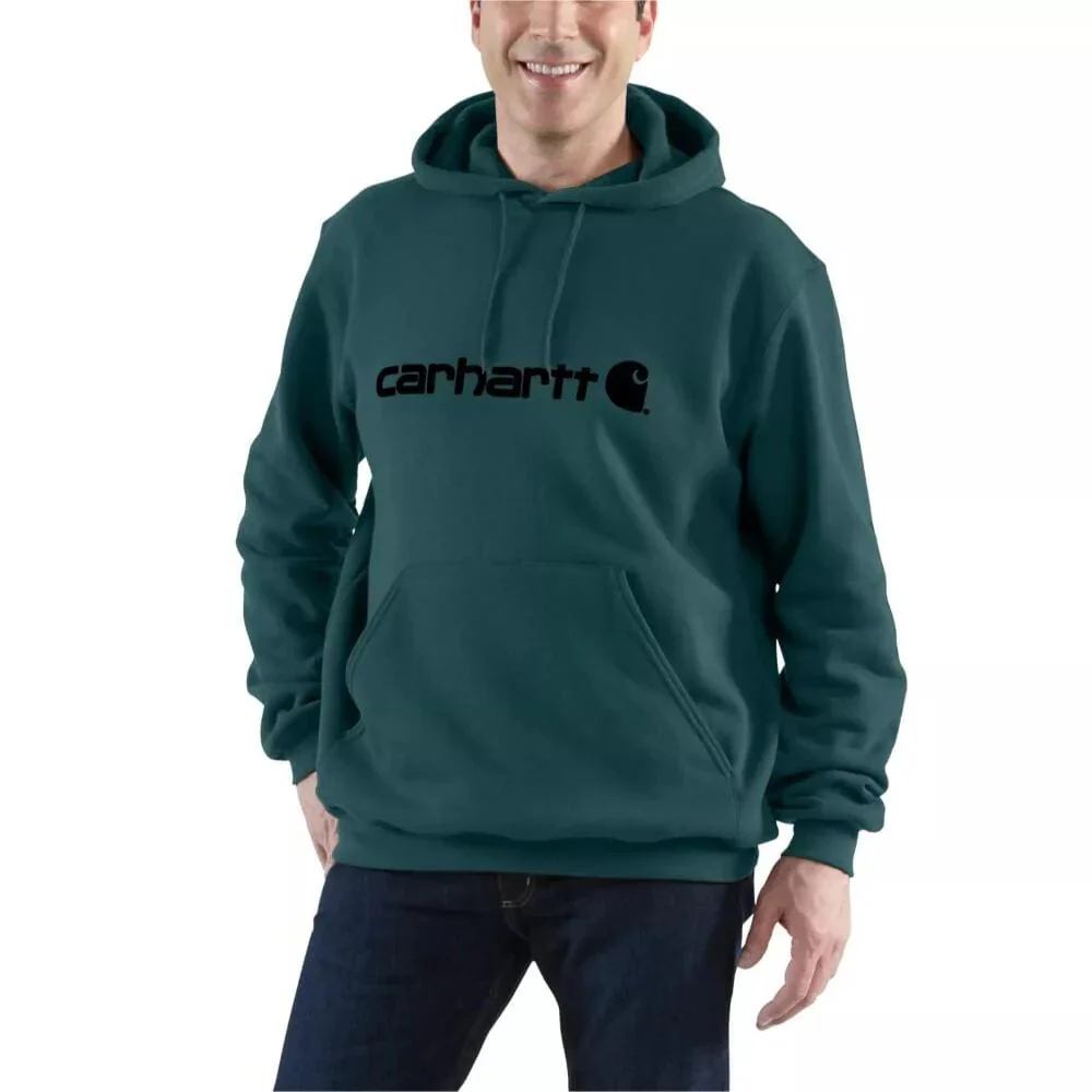 Carhartt Mens' Loose Fit Midweight Logo Graphic Sweatshirt Greenstone 100074-GM1