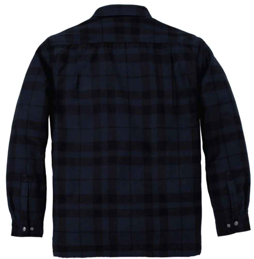 Carhartt Mens' Relaxed Fit Flannel Sherpa-Lined Shirt Jacket Navy 107017-I26 - Image 3