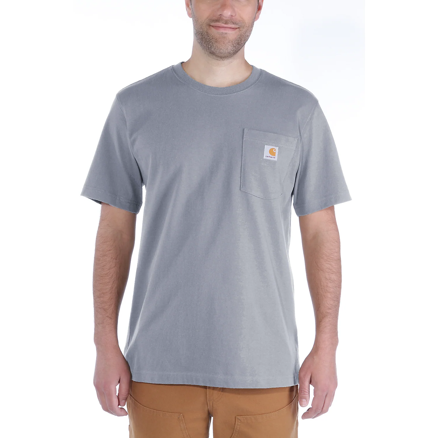 Carhartt Men's Relaxed Fit Heavyweight Pocket T-Shirt Heather Gray 103296-034 - Image 2