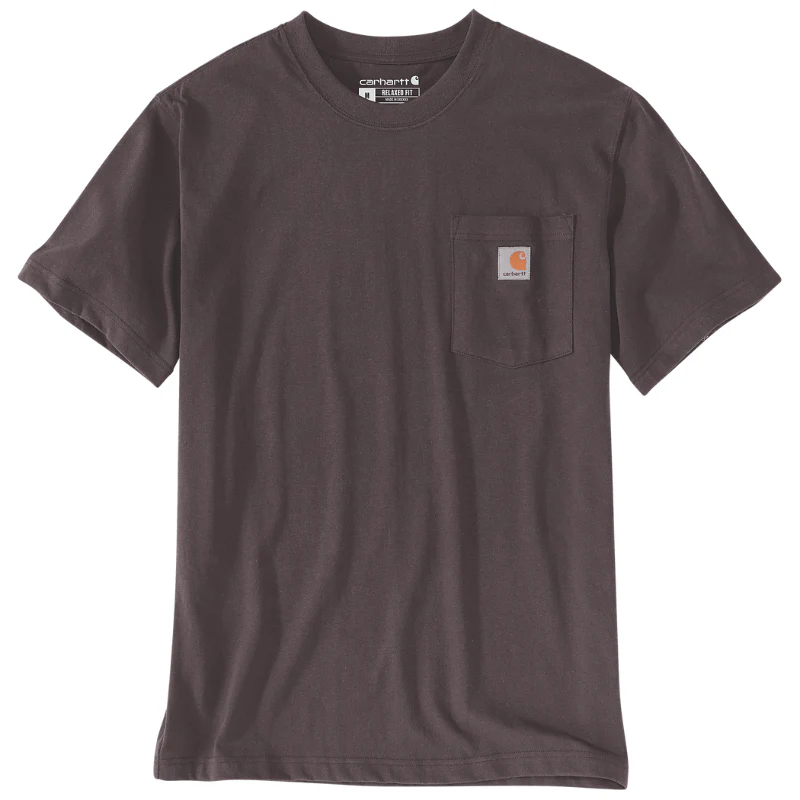 Carhartt Mens' Relaxed Fit Heavyweight Short-Sleeve Pocket T-Shirt Dark Sepia 103296-BB3 - Image 2