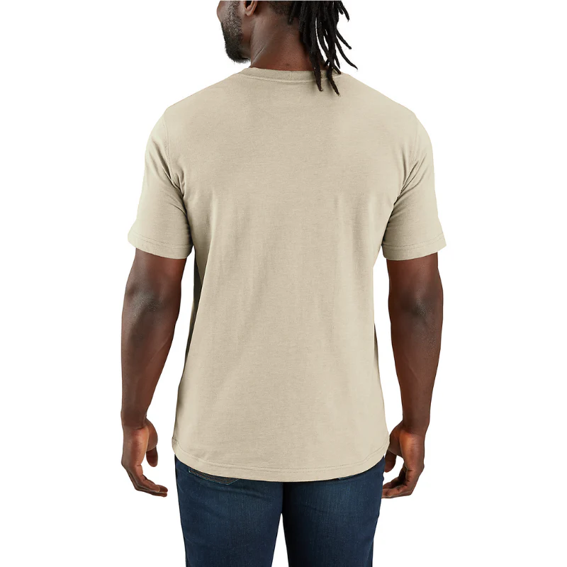 Carhartt Mens' Relaxed Fit Lightweight Short-Sleeve Logo Graphic T-Shirt Oat Milk 107046-A16 - Image 2