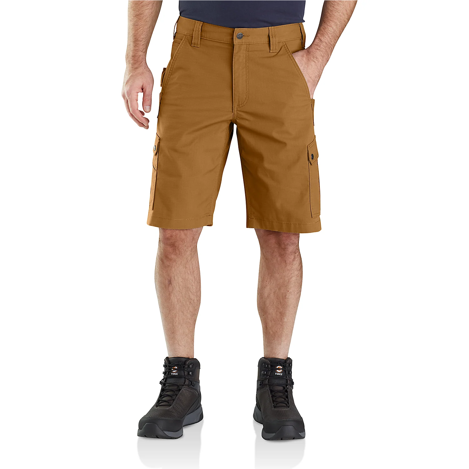 Carhartt Men's Rugged Flex Relaxed Fit Canvas Ripstop Cargo Work Short Brown 104727-BRN