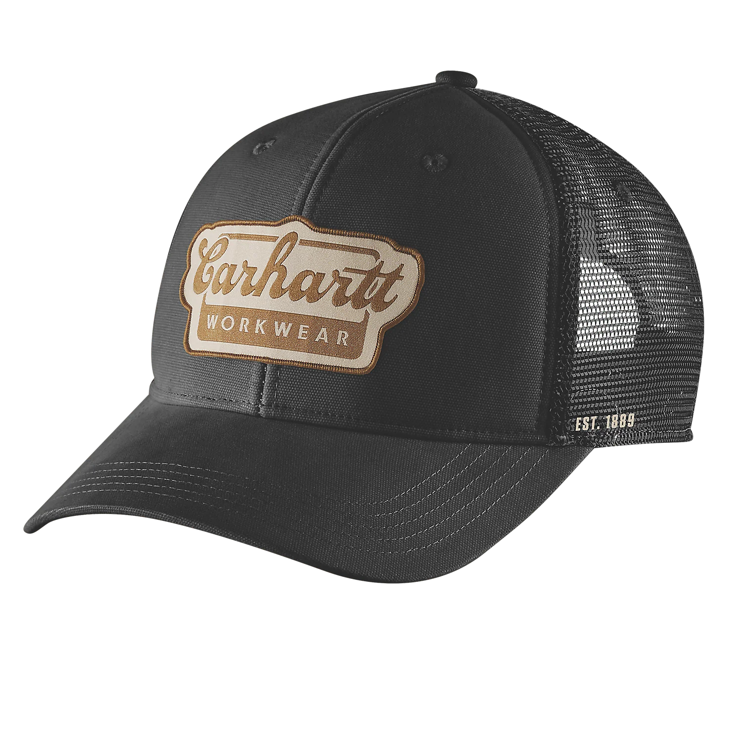 Carhartt Unisex Rugged Flex Twill Mesh Back Script Patch Cap Black 106738-N04