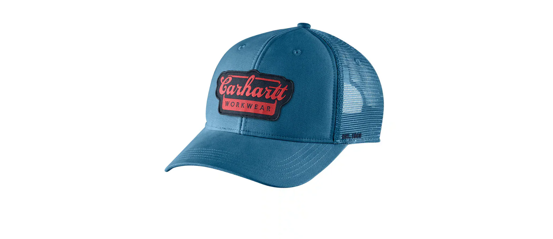 Carhartt Unisex Rugged Flex Twill Mesh Back Script Patch Cap Dark Tranquil Blue 106738-HS0