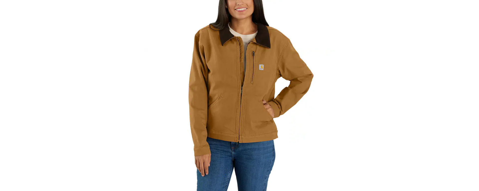 Carhartt Women's Iconic Crawford Detroit Jacket Brown 106208-BRN - Image 2