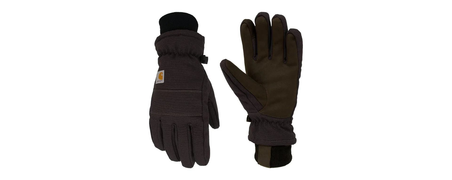 Carhartt Women's Insulated Duck/Synthetic Leather Knit Cuff Gloves Black GL0781W-BLK