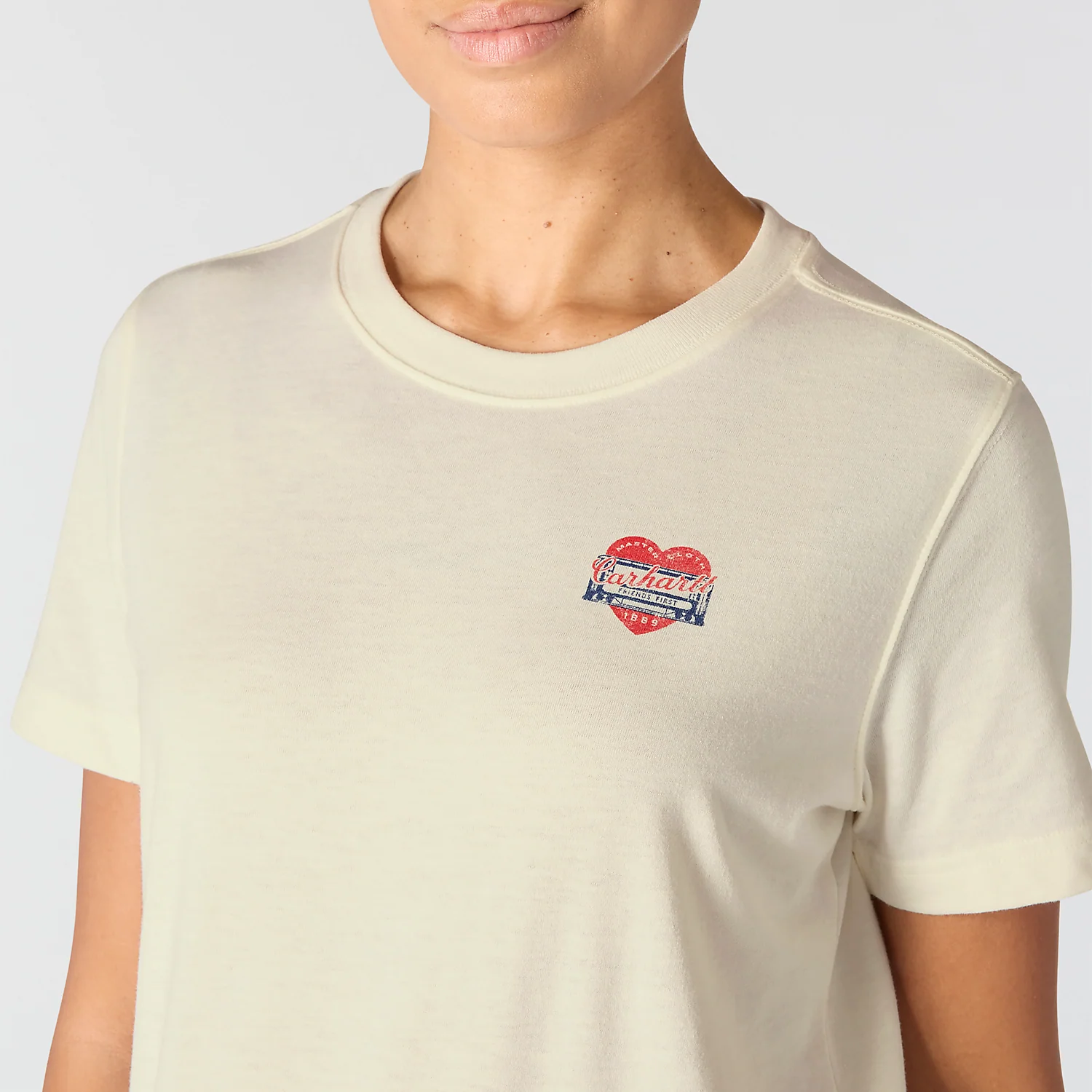 Carhartt Women's Irvine Relaxed Heritage Heart T-Shirt Eggshell 107534-W39 - Image 3