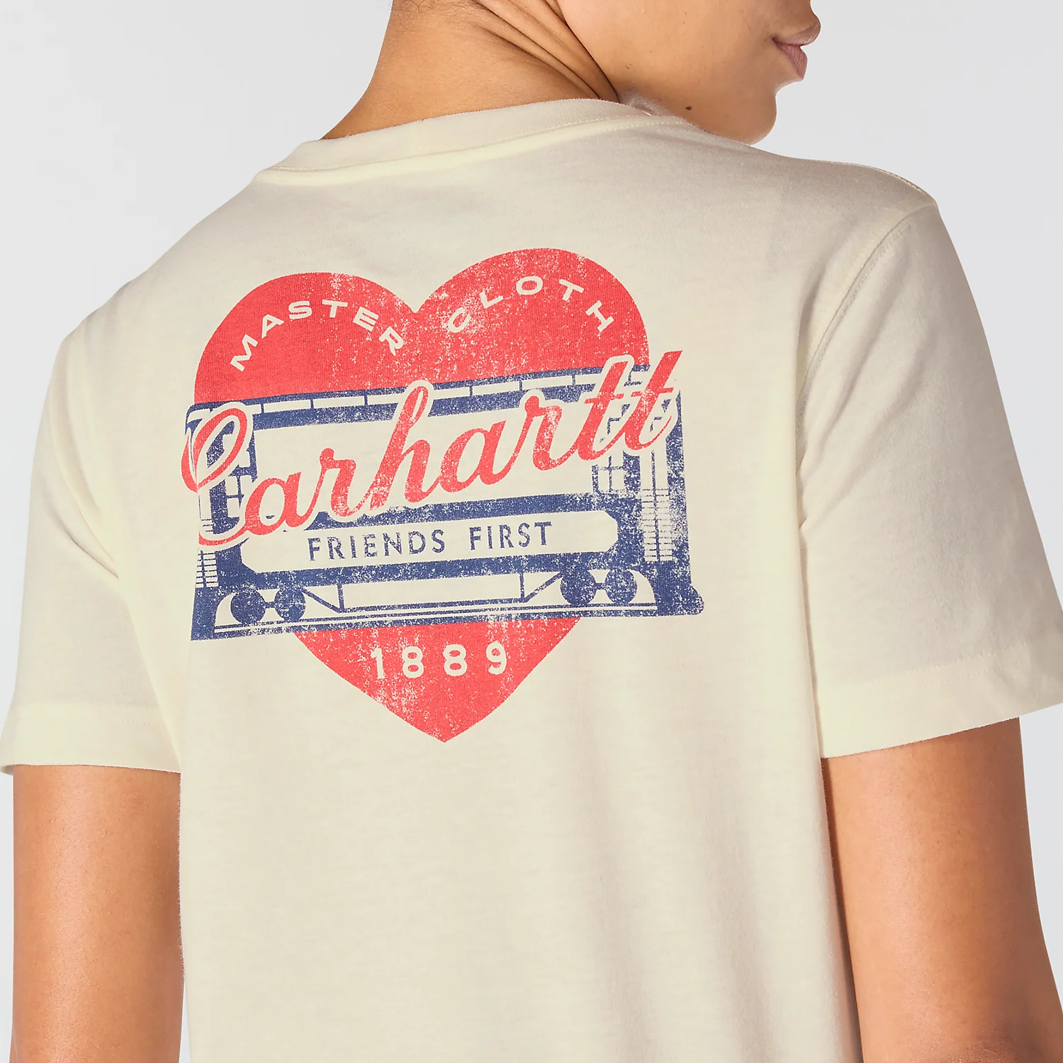 Carhartt Women's Irvine Relaxed Heritage Heart T-Shirt Eggshell 107534-W39 - Image 4