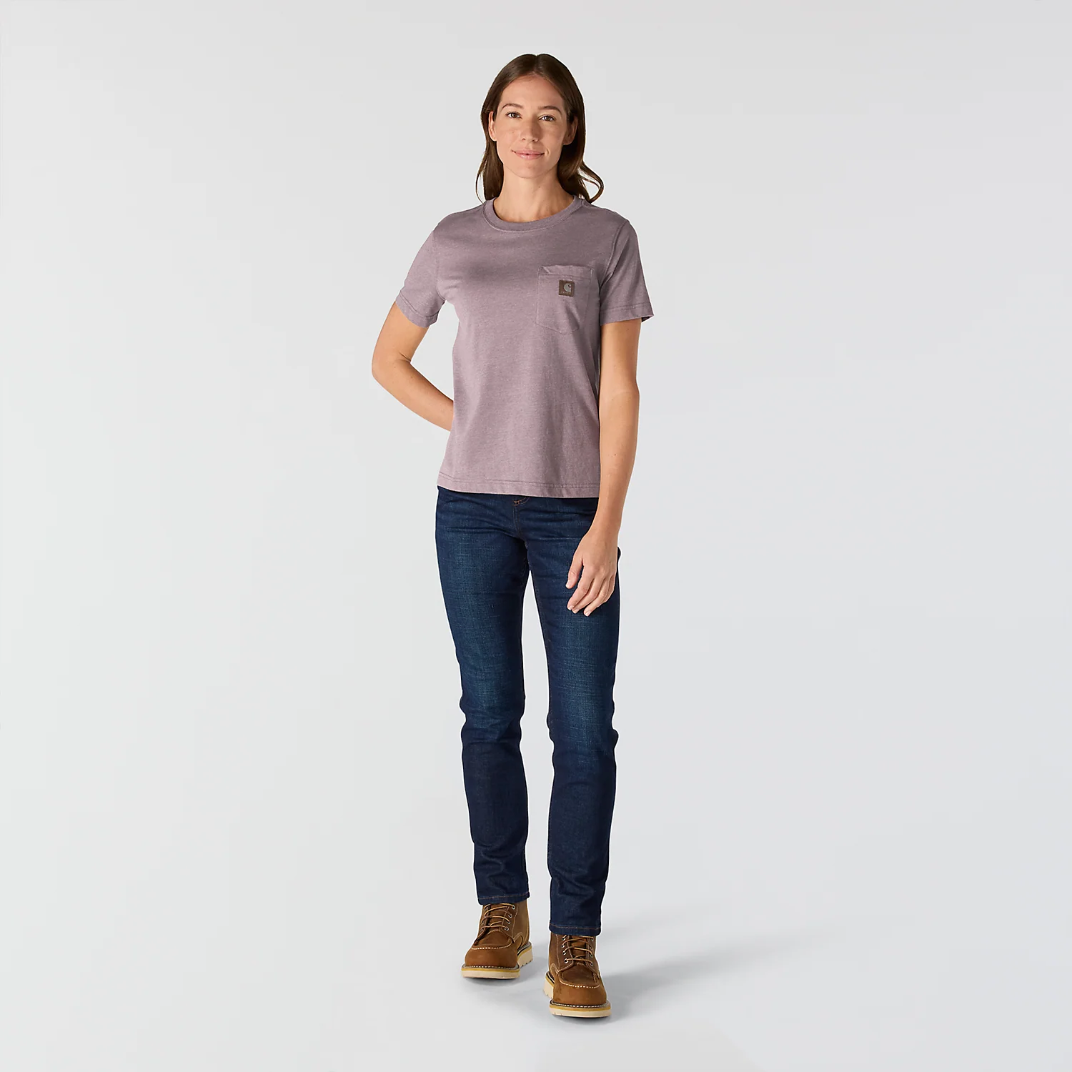 Carhartt Women's Irvine Relaxed T-Shirt Ash Berry Heather 107391-V96 - Image 3