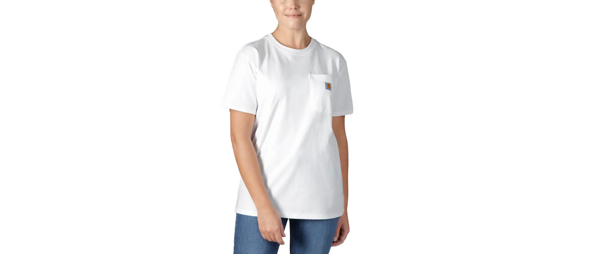 Carhartt Women's Loose Fit Heavyweight Short-Sleeve Pocket T-Shirt White 103067-100 - Image 2