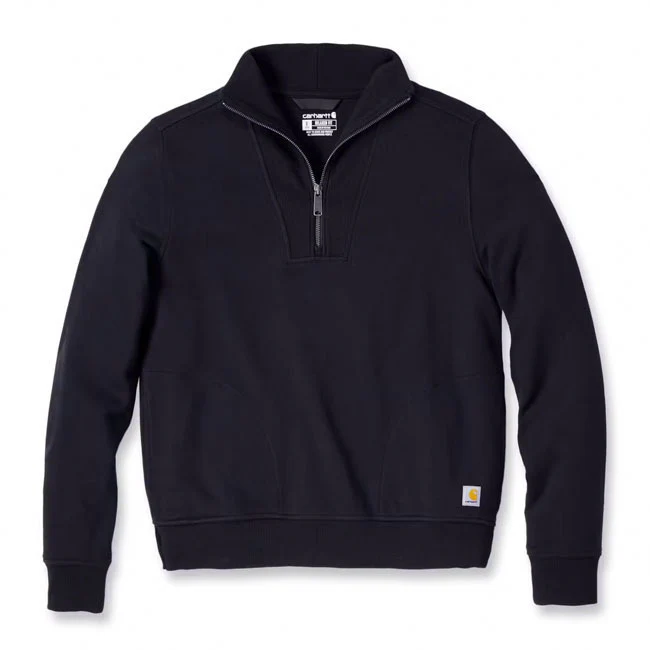 Carhartt Womens' Relaxed Fit Midweight Half-Zip Sweatshirt Black 106451-N04 - Image 2