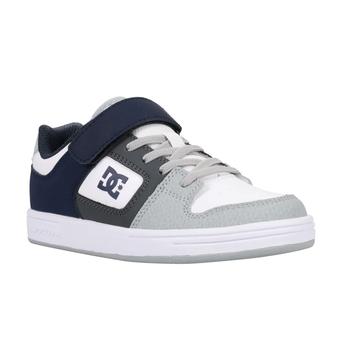 DC Kid's Manteca 4 V Leather Shoes Grey/Navy/White ADBS300378-NGY - Image 3