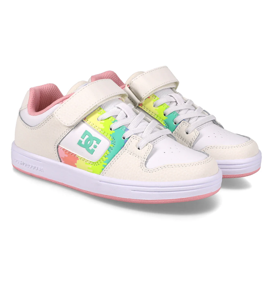 DC Kid's Manteca 4 V Leather Shoes White/Pink/Multi ADGS100100-TPM - Image 3