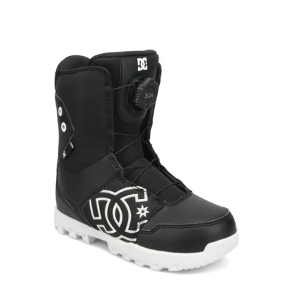 DC Kids' Scout BOA® Snowboard Boots Black/Black/White ADBO100009-002 - Image 2