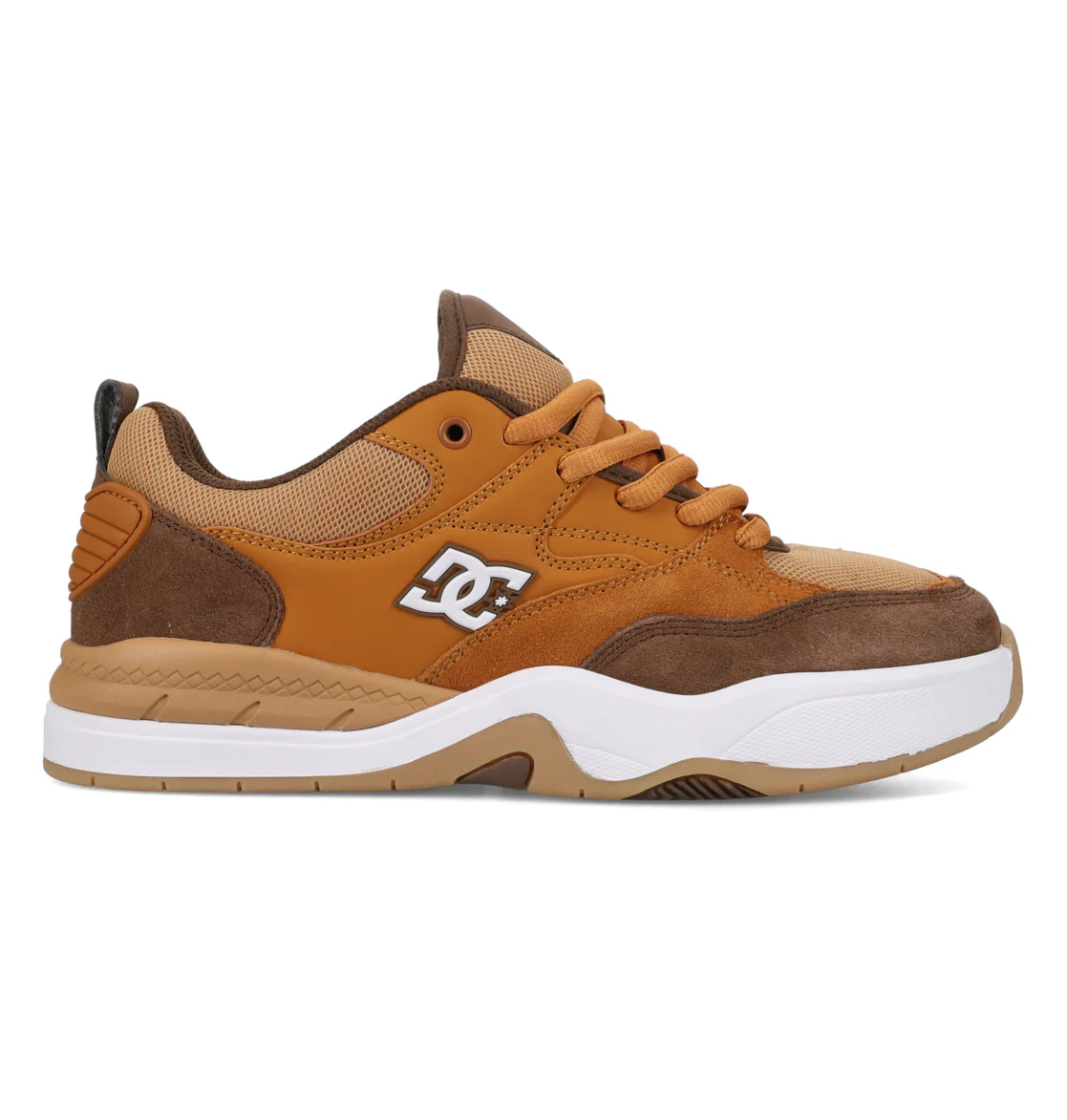 DC Men's Ascend S Leather Skate Shoes White/Brown/Tan ADYS100852-210