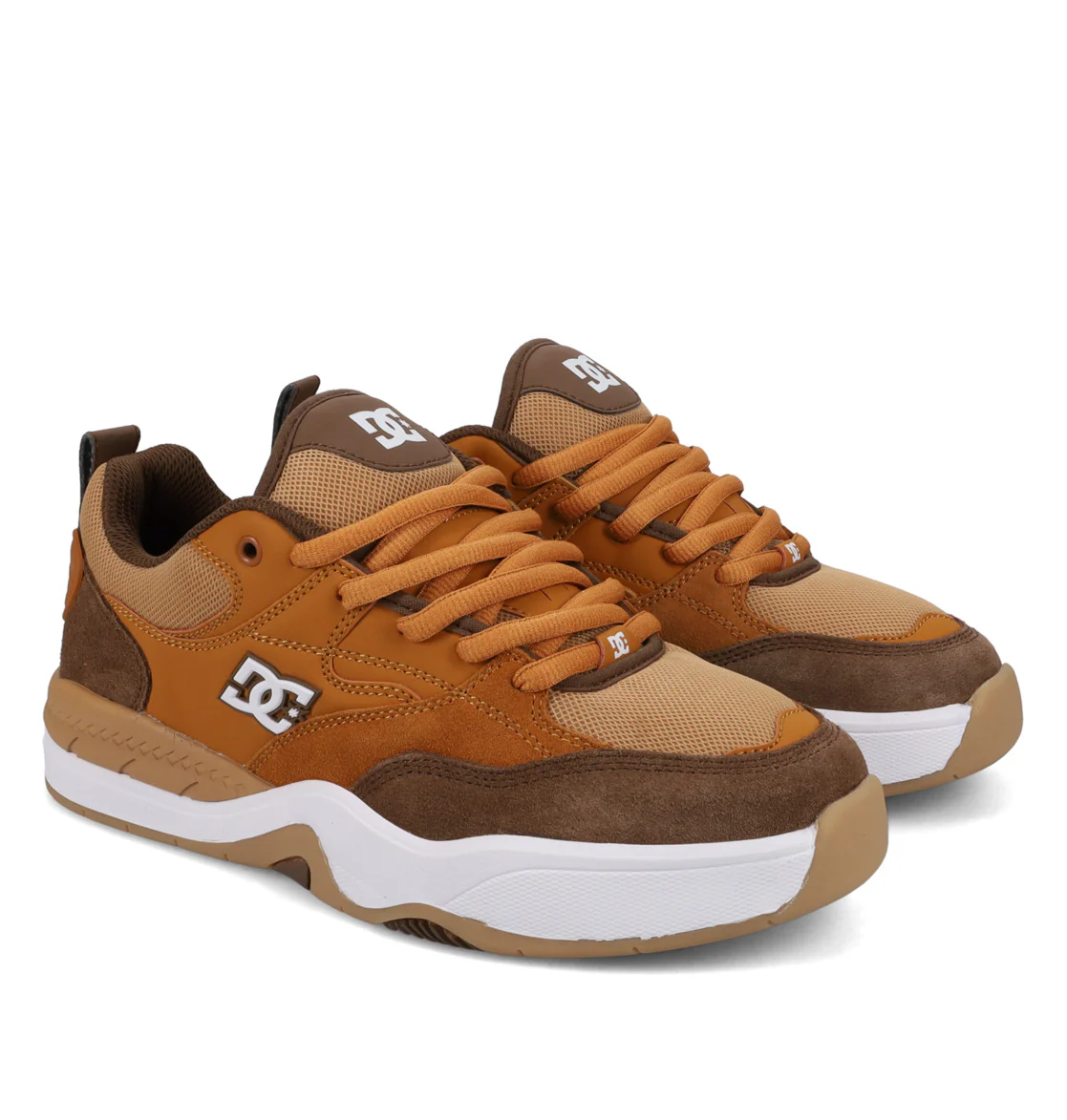 DC Men's Ascend S Leather Skate Shoes White/Brown/Tan ADYS100852-210 - Image 3