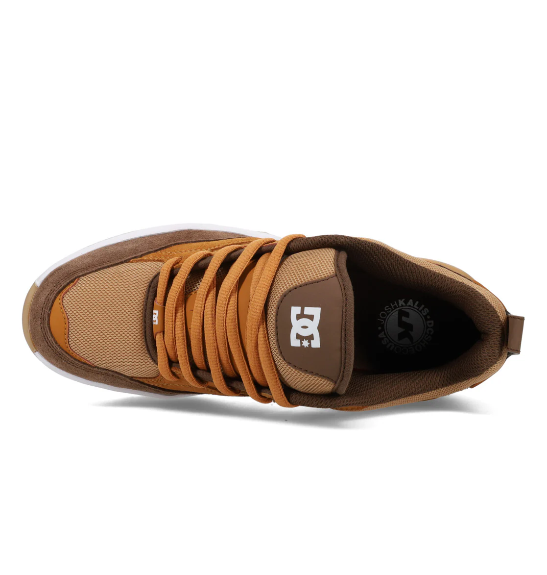 DC Men's Ascend S Leather Skate Shoes White/Brown/Tan ADYS100852-210 - Image 4
