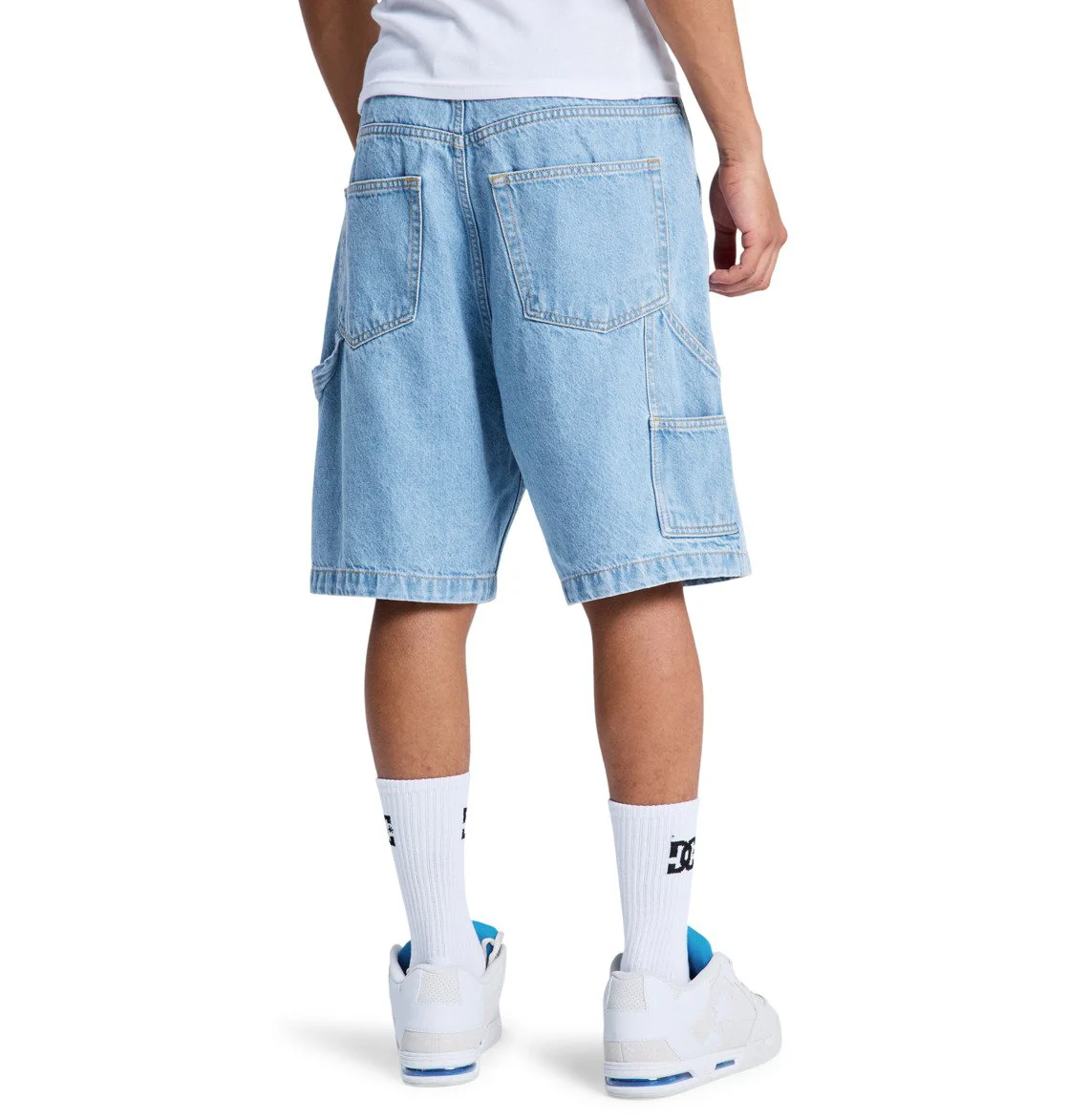 DC Men's Baggy Denim Carpenter Shorts Indigo Light EDYDS03037-BFBW - Image 2