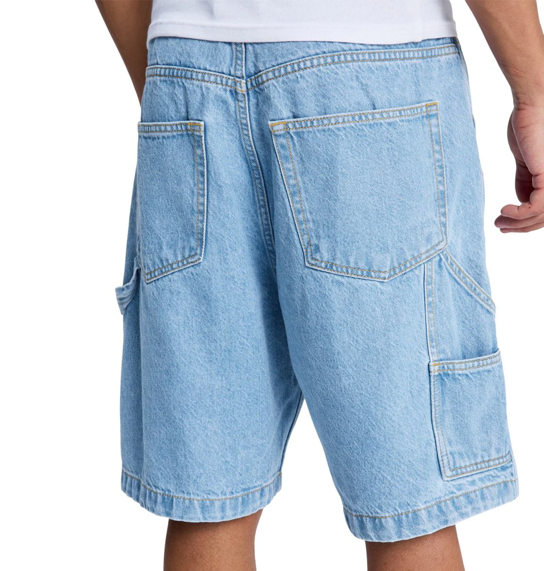 DC Men's Baggy Denim Carpenter Shorts Indigo Light EDYDS03037-BFBW - Image 5