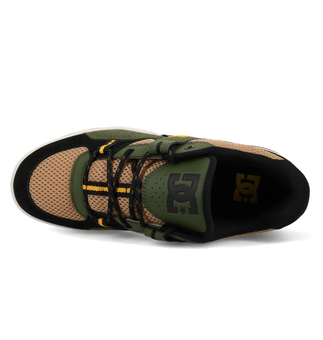 DC Mens' Construct Leather Shoes Tan/Olive/Black ADYS100822-210 - Image 4