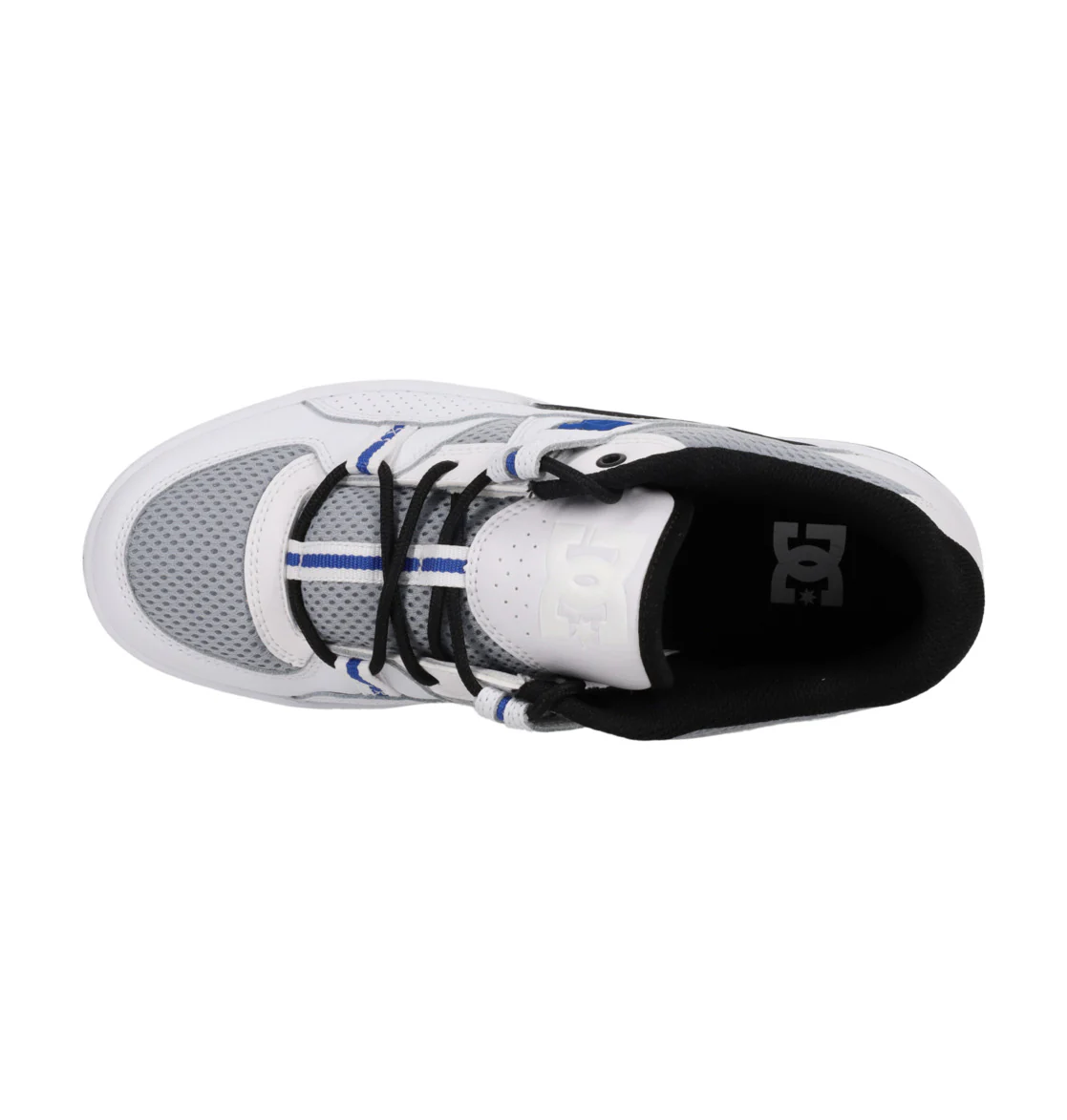 DC Men's Construct Leather Shoes White/Grey/Blue ADYS100822-XWSB - Image 4