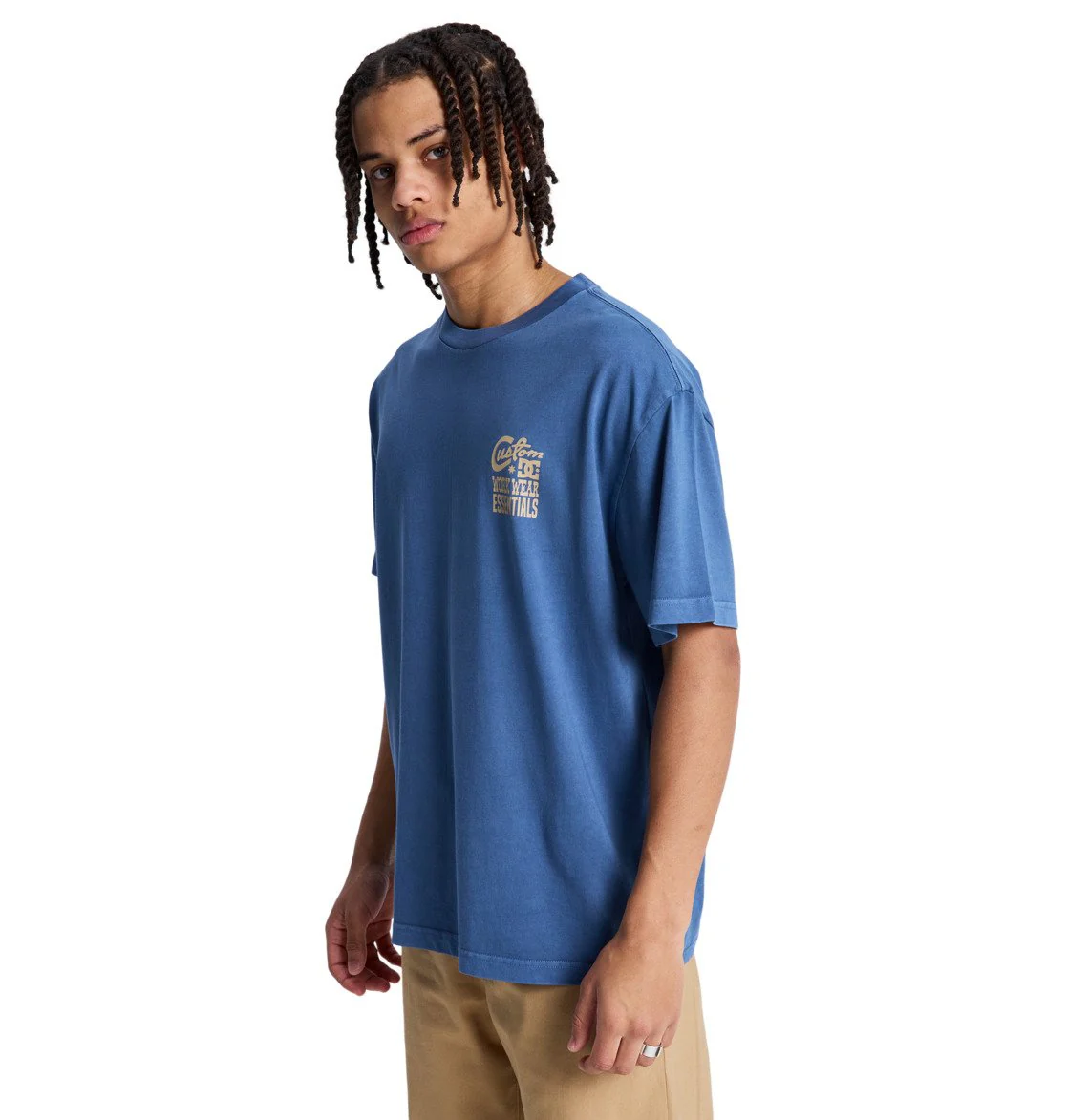 DC Men's Knotted T-Shirt Dark Denim EDYZT04440-BRQ0 - Image 3