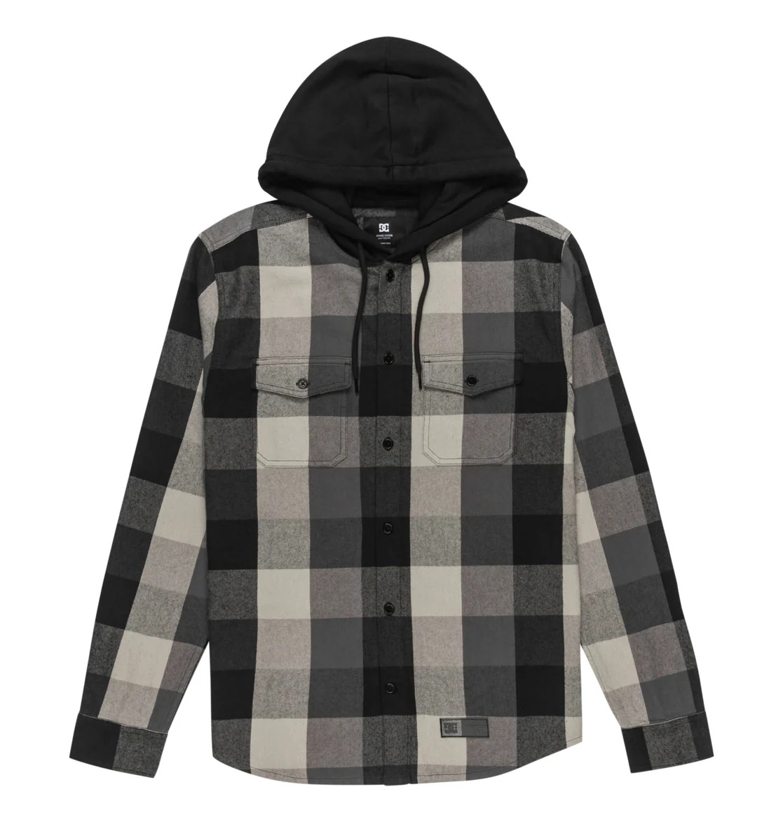 DC Men's Ruckus Hooded Long Sleeve Shirt Black ADYWT03104-KVJ0 - Image 5