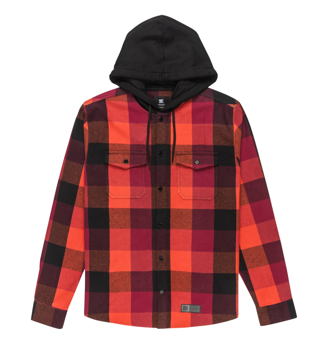 DC Men's Ruckus Hooded Long Sleeve Shirt Picante ADYWT03104-NQV0 - Image 6