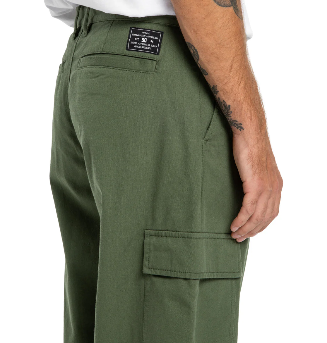 DC Men's Worker Baggy Cargo Chino Pants Bronze Green EDYNP03170-GQQ0 - Image 3