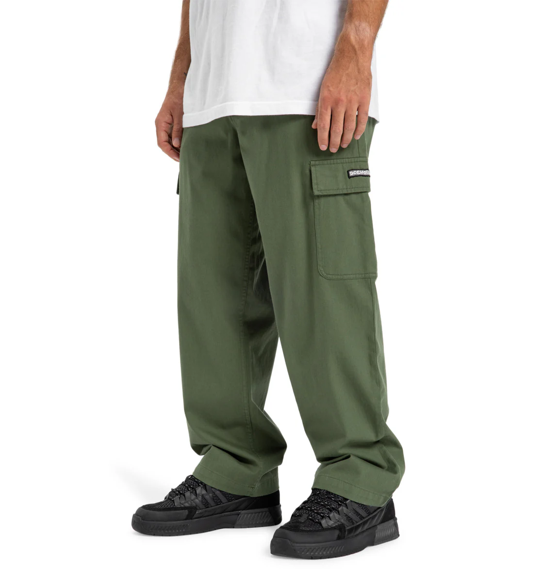 DC Men's Worker Baggy Cargo Chino Pants Bronze Green EDYNP03170-GQQ0 - Image 4