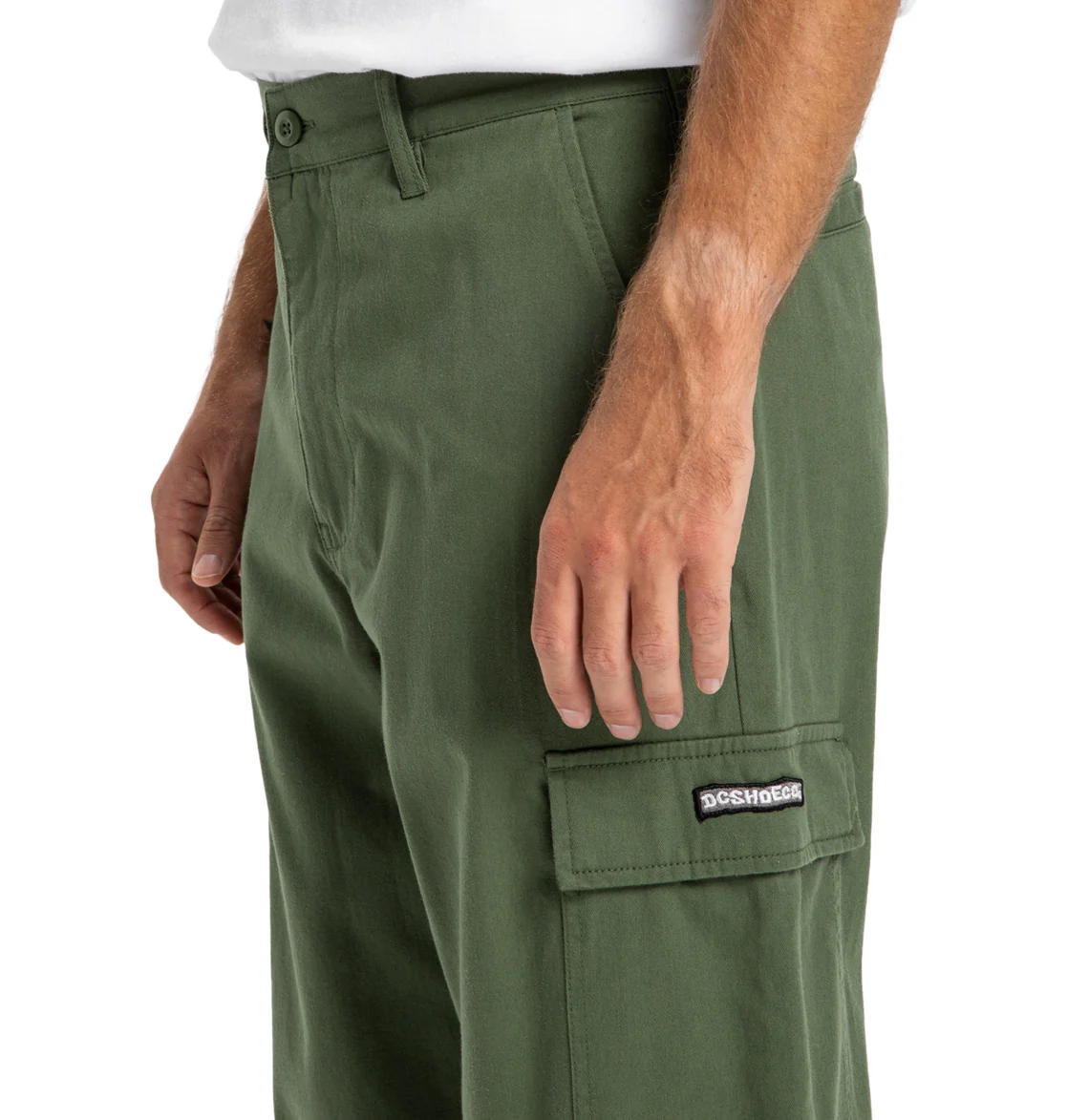 DC Men's Worker Baggy Cargo Chino Pants Bronze Green EDYNP03170-GQQ0 - Image 5