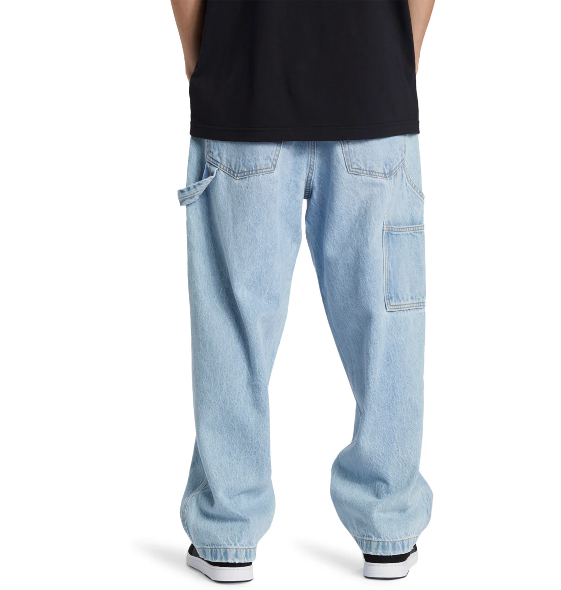 DC Men's Worker Baggy Carpenter Denim Pants Indigo Light ADYDP03087-BFBW - Image 2