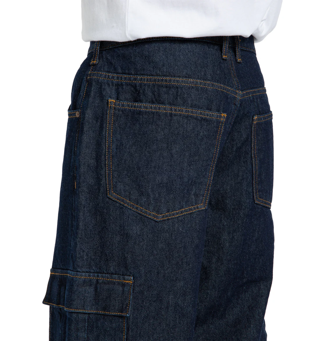 DC Men's Worker Baggy Denim Cargo Rir Pants Dark Denim EDYDP03428-BRQ0 - Image 3