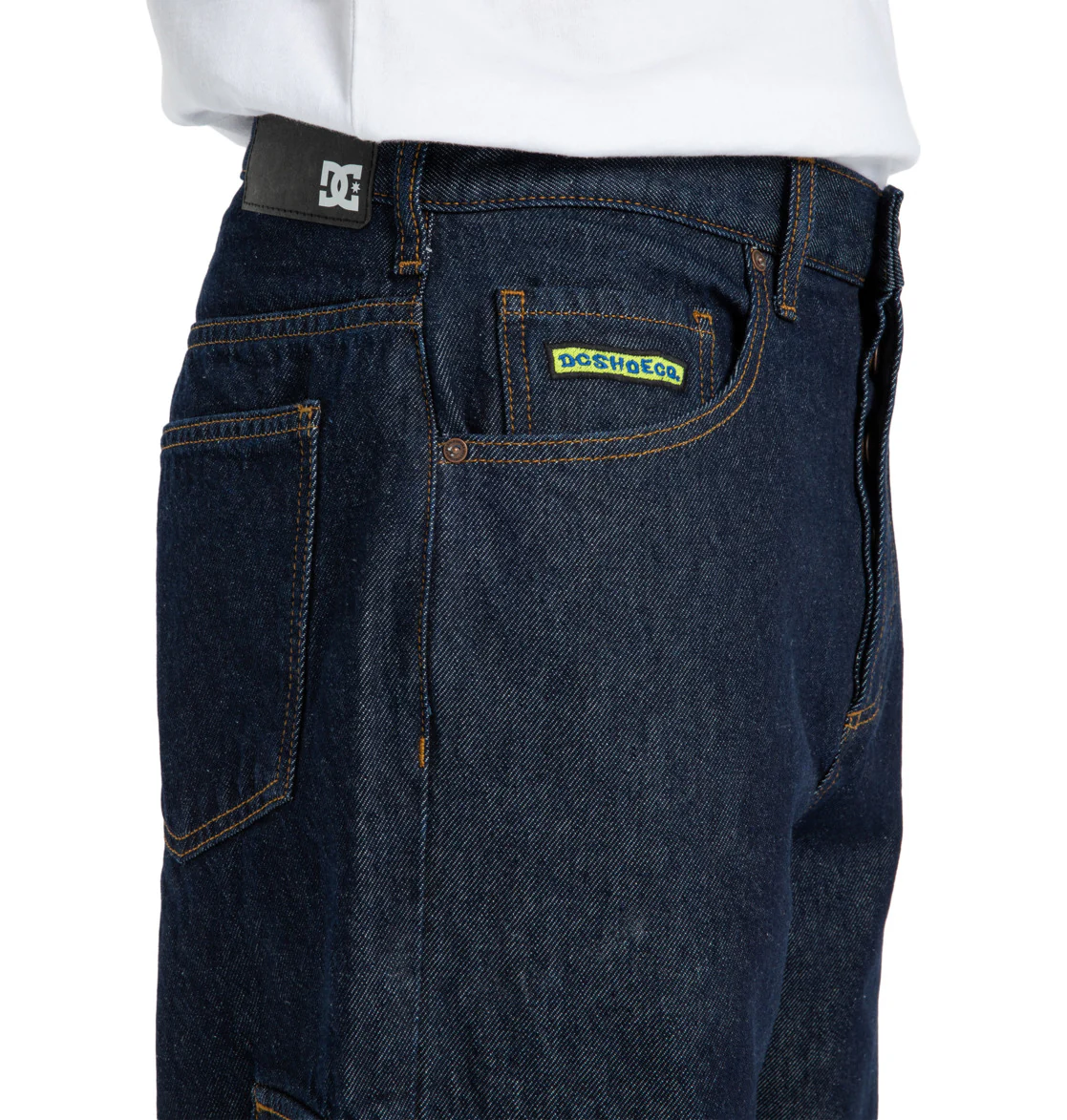 DC Men's Worker Baggy Denim Cargo Rir Pants Dark Denim EDYDP03428-BRQ0 - Image 5