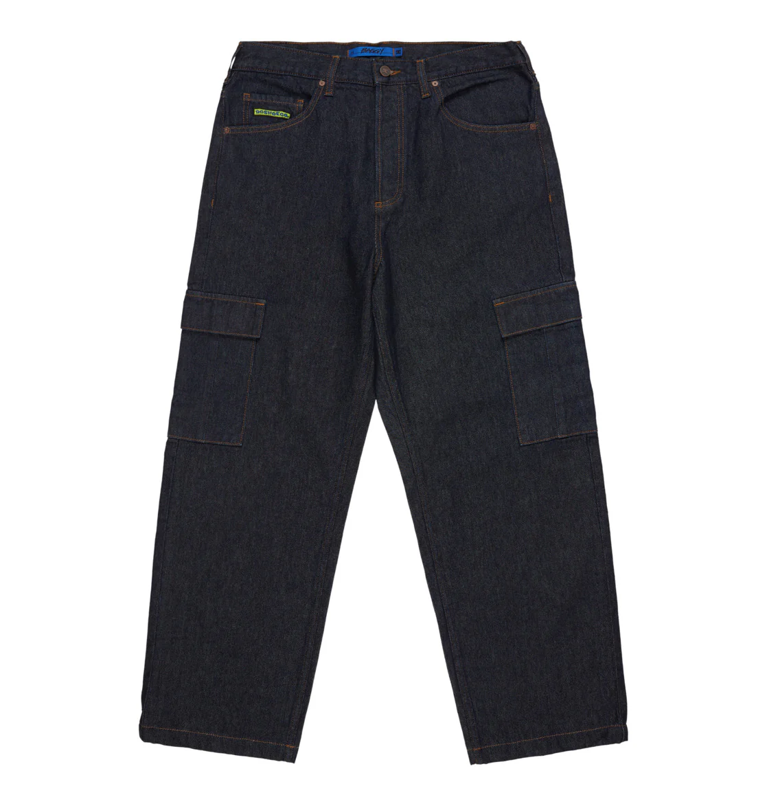 DC Men's Worker Baggy Denim Cargo Rir Pants Dark Denim EDYDP03428-BRQ0 - Image 7