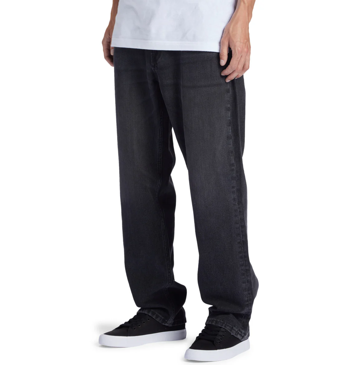 DC Mens' Worker Relaxed Fit Jeans Black ADYDP03070-KVAW - Image 4