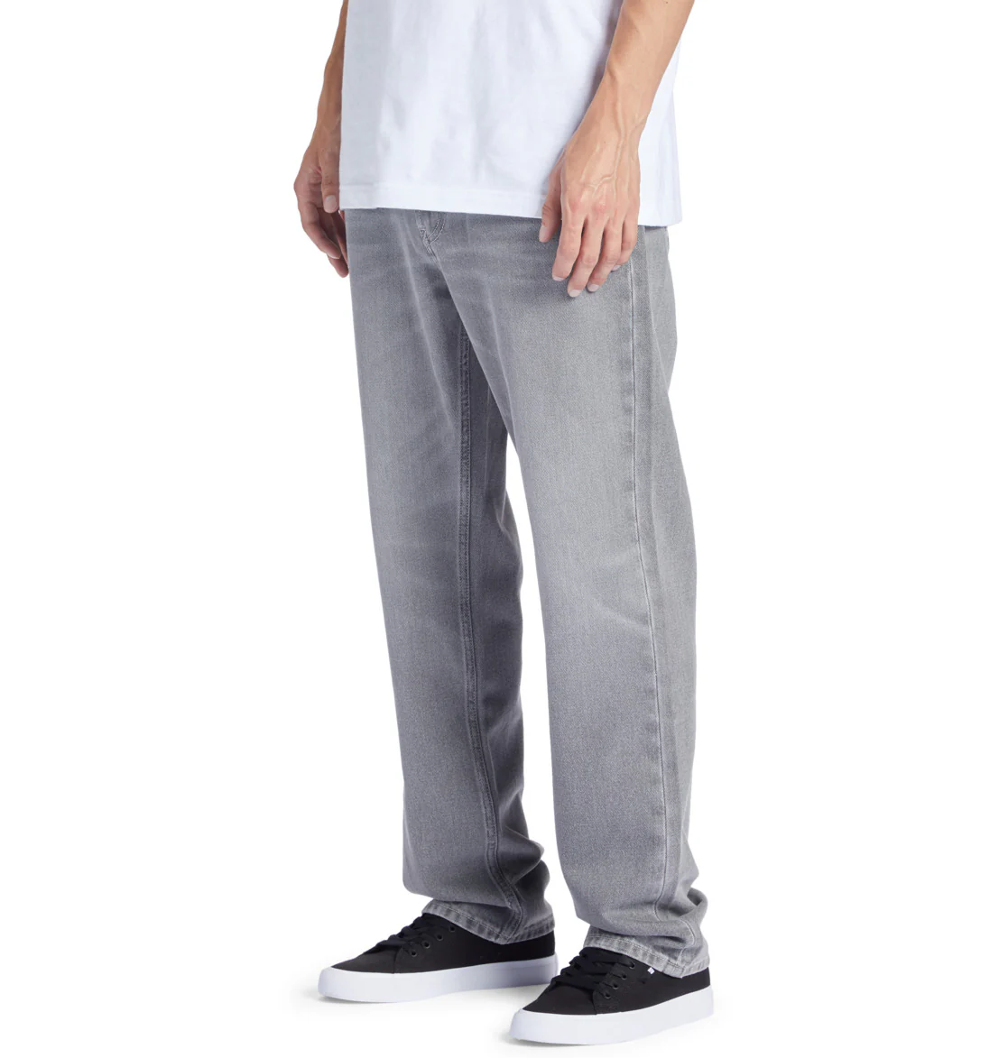 DC Mens' Worker Straight Fit Jeans Grey Wash ADYDP03074-KZMW - Image 3