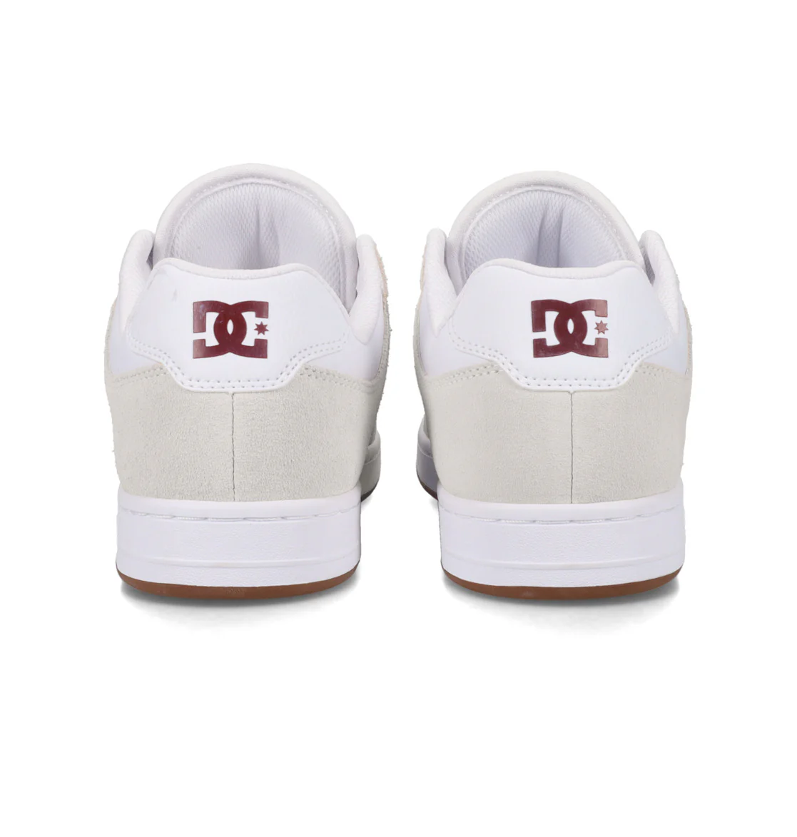 DC Womens' Manteca 4 Leather Shoes White/Maroon ADYS100765-118 - Image 5