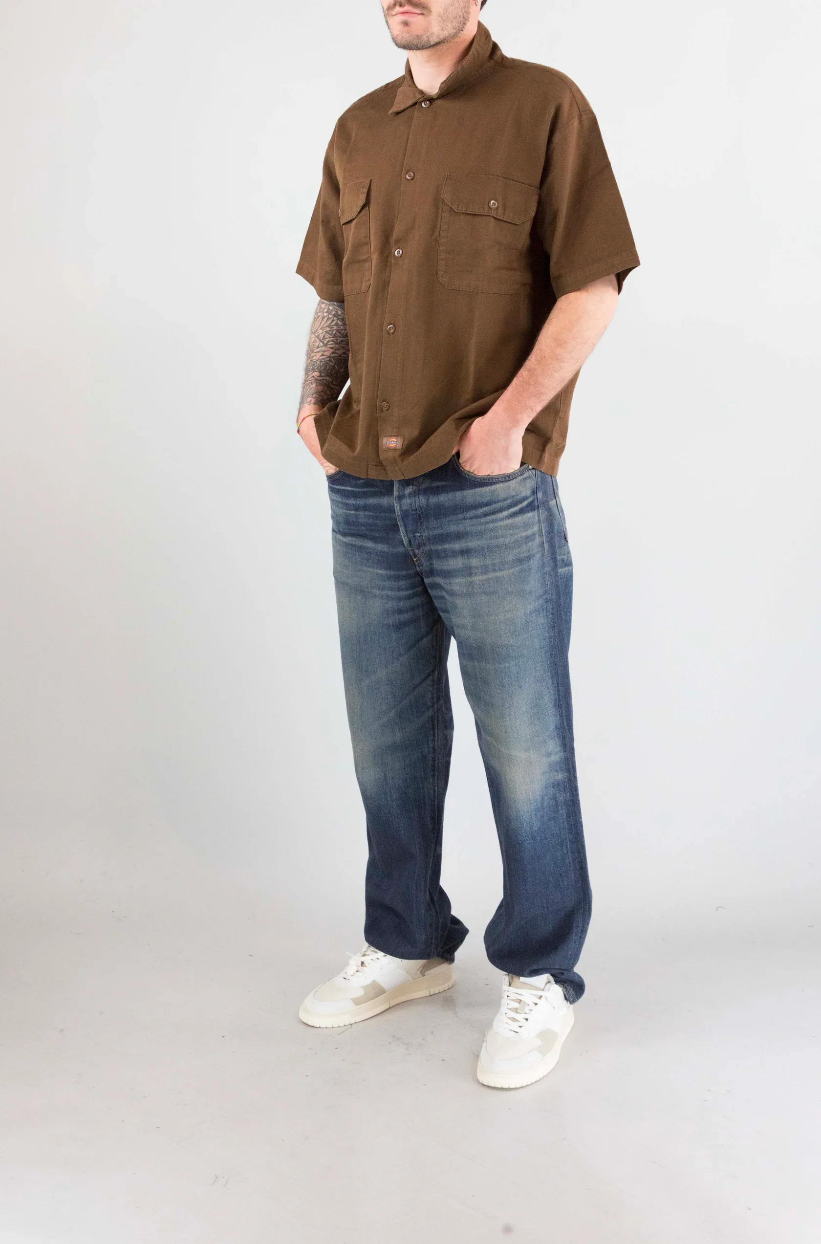 Dickies Men's 247 Gd Work Short Sleeve Shirt Timber Brown DK0A88N90TB - Image 2