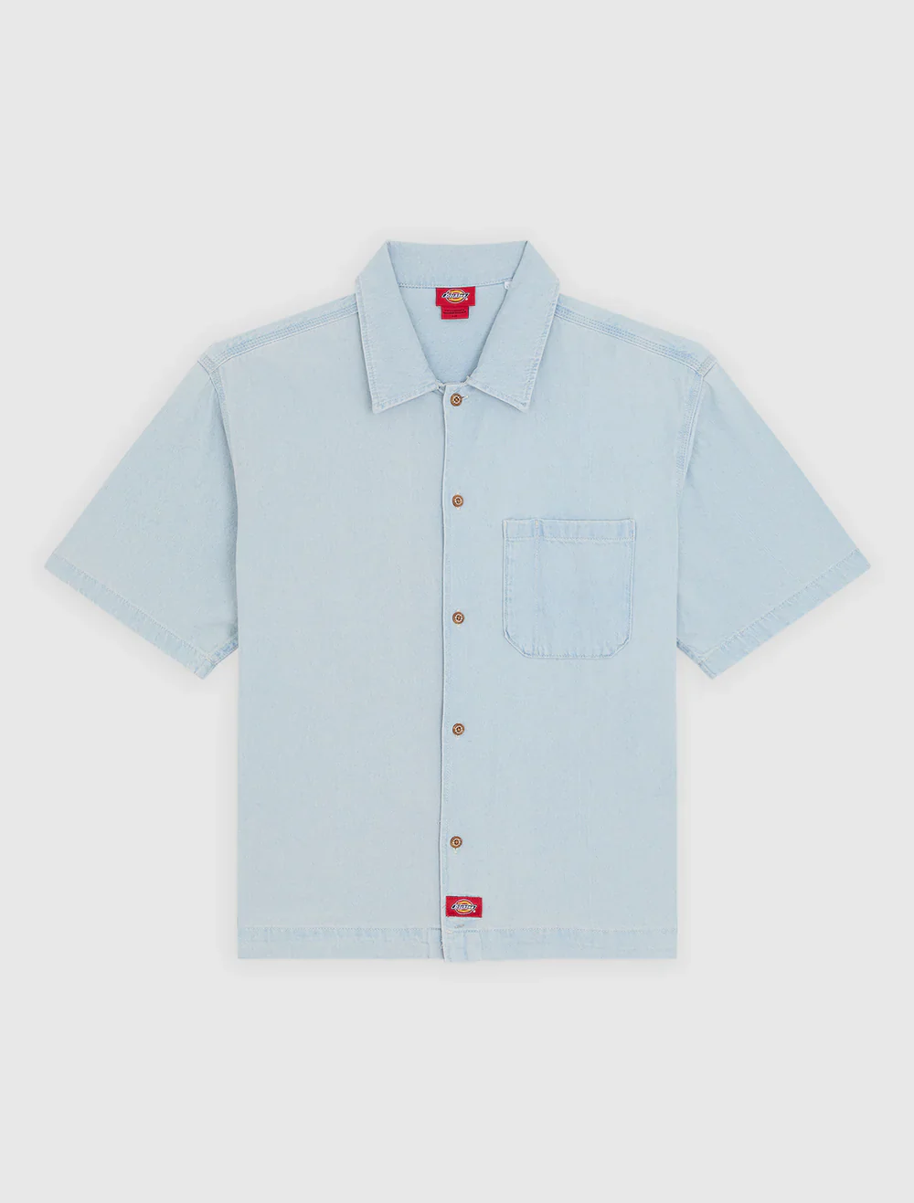 Dickies Men's Denim Short Sleeve Shirt Fog Blue DK0A88PH0FE - Image 6