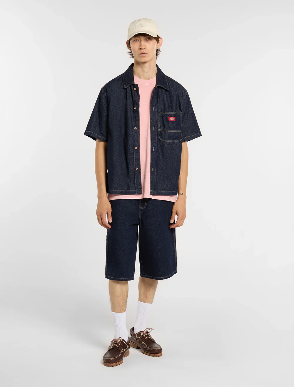 Dickies Men's Denim Short Sleeve Shirt Rinsed DK0A88PHRIN - Image 3